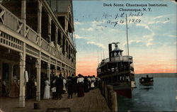 Dock Scene, Chautauqua Institution New York Postcard Postcard