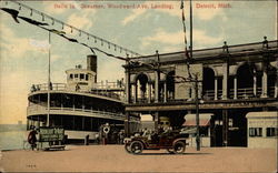 Belle Isle Steamer at Woodward Avenue Landing Postcard