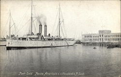 Port-Said. Navire Americain s.s.Cleveland a P. Said Postcard