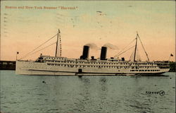 Boston and New York Steamer "Harvard" Postcard