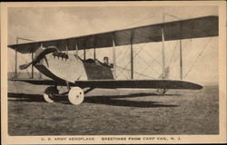 U.S. Army Aeroplane Camp Vail, NJ Aircraft Postcard Postcard