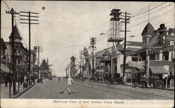 Bird's-eye View of Surf Avenue, Coney Island New York