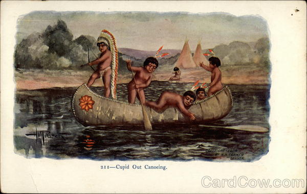 Cupid Out Canoeing H. M. Pollock Native Americana