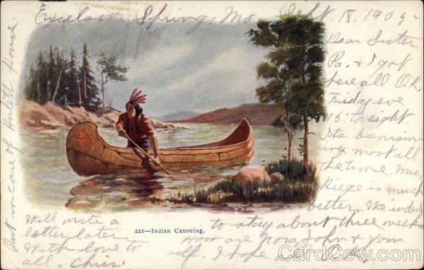 Indian Canoeing Native Americana