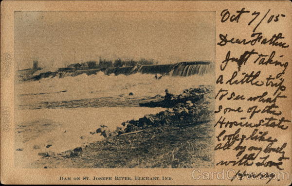 Dam On St. Joseph River Elkhart Indiana