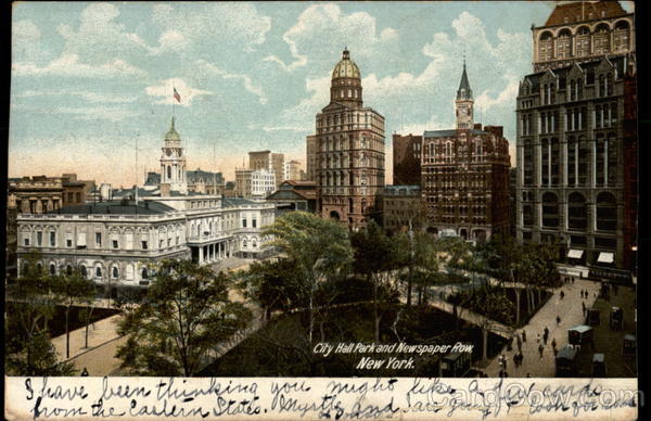 City Hall Park and Newspaper Row New York