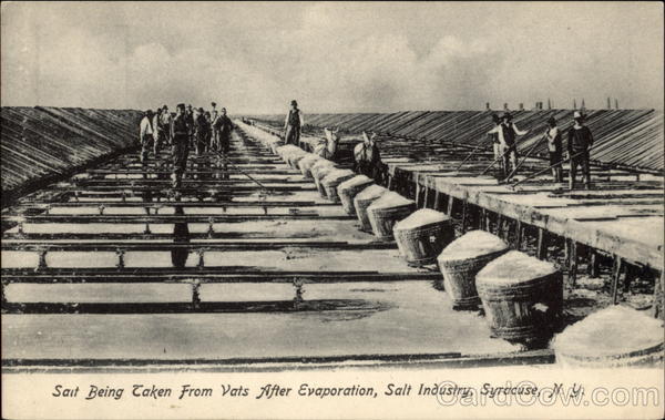 Salt Being Taken From Vats After Evaporation, Salt Industry Syracuse New York