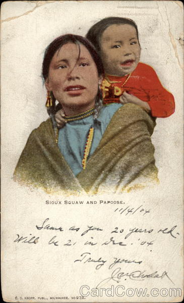 Sioux Squaw and Papoose Native Americana
