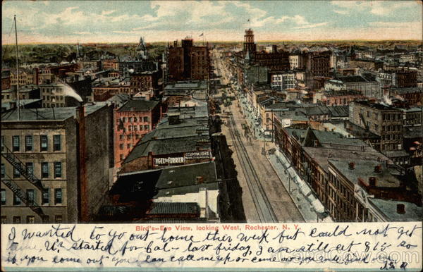 Bird's-Eye View, looking West Rochester New York