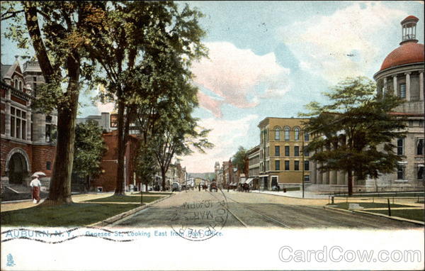 Genesee St., Looking East from Post Office Auburn New York