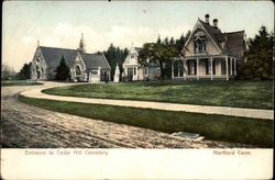Entrance to Cedar Hill Cemetery Postcard