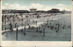 Bathing at Manhattan Beach Brooklyn, NY Postcard Postcard