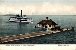Steam Boat Landing at Hotel Champlain Postcard