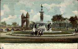 Soldiers Arch and Corning Fountain. Bushnell Park Hartford, CT Postcard Postcard