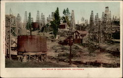 Oil Wells Los Angeles, CA Postcard Postcard