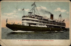 S.S. Christopher Columbus Chicago-Milwaukee Route Boats, Ships Postcard Postcard
