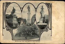 McDonough Oak and Statues Postcard