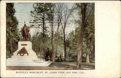 McKinley Monument, St. James Park San Jose, CA Postcard Postcard