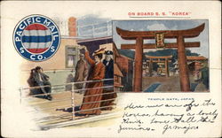 On Board S.S. "Korea" Postcard
