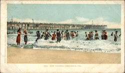 Surf Bathing Long Beach, CA Postcard Postcard