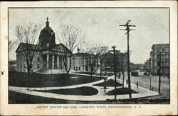 Court House Square, Looking West Binghamton, NY Postcard Postcard