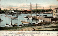 View of River at Charlotte Near Yacht Club Postcard