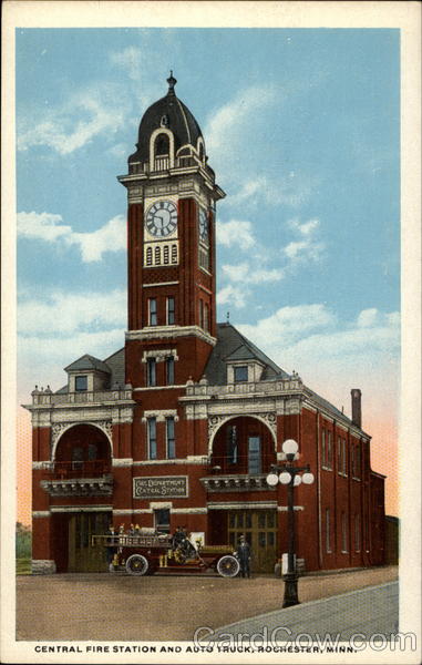 Central Fire Station and Auto Truck Rochester Minnesota