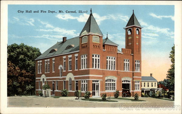 City Hall and Fire Dept Mount Carmel Illinois