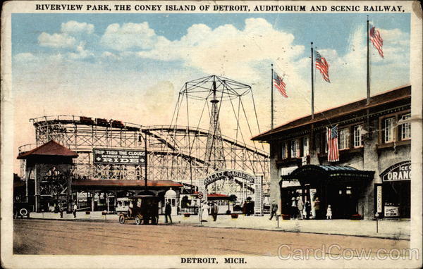 Riverview Park, The Coney Island of Detroit, Auditorium and Scenic Railway Michigan