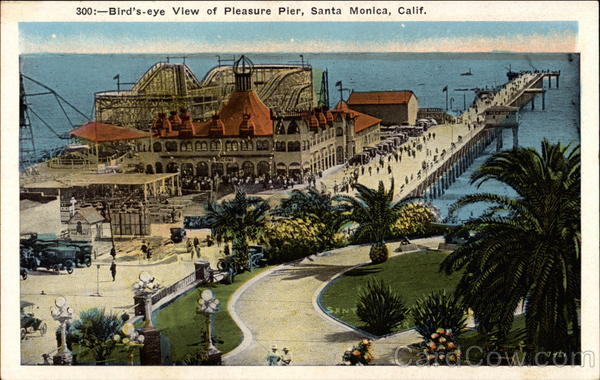 Bird's-eye View of Pleasure Pier Santa Monica California