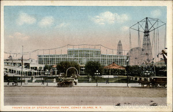 Front View of Steeplechase Park Coney Island New York