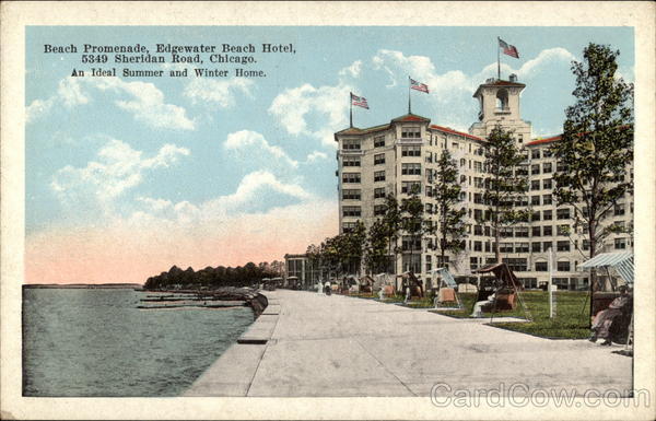 Beach Promenade, Edgewater Beach Hotel Chicago Illinois