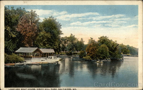 Lake and Boat House, David Hall Park Baltimore Maryland