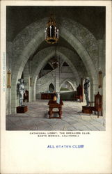Cathedral Lobby, The Breakers Club Santa Monica, CA Postcard Postcard