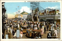 Steeplechase Pier and Boardwalk Postcard