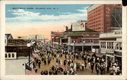 Boardwalk Scene, Atlantic City, N.J Postcard