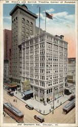 Wood's and Garrick Theaters Postcard