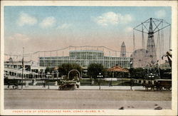 Front View of Steeplechase Park Postcard