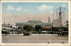 Front View of Steeplechase Park Postcard
