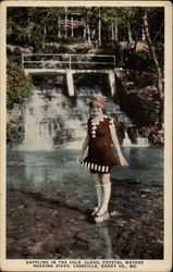Dappling in the Cold Clear Crystal Waters, Roaring River Cassville, MO Postcard Postcard