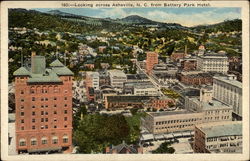 Looking Across Asheville, N. C. From Battery Park Hotel Postcard