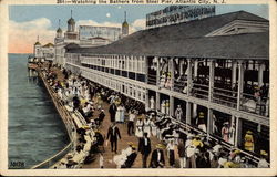 Watching the Bathers From Steel Pier Postcard