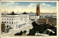 New Post Office, Showing Section of Lafayette Square Postcard