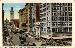 Market Street, West from 11th Street Postcard