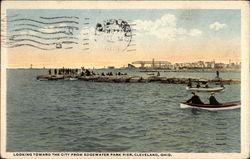 Looking Toward the City from Edgewater Park Pier Postcard