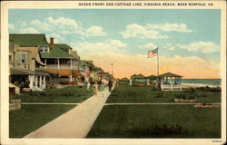 Ocean Front and Cottage LIne, Virginia Beach Postcard