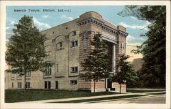 Masonic Temple Elkhart, IN Postcard Postcard