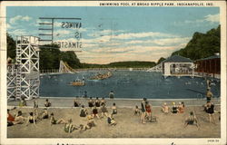 Swimming Pool at Broad Ripple Park Indianapolis, IN Postcard Postcard
