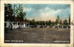 Sandy Bathing Beach Harveys Lake, PA Postcard Postcard