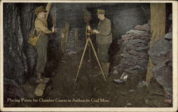 Placing Points for Chamber Course in Anthracite Coal Mine Mining Postcard Postcard